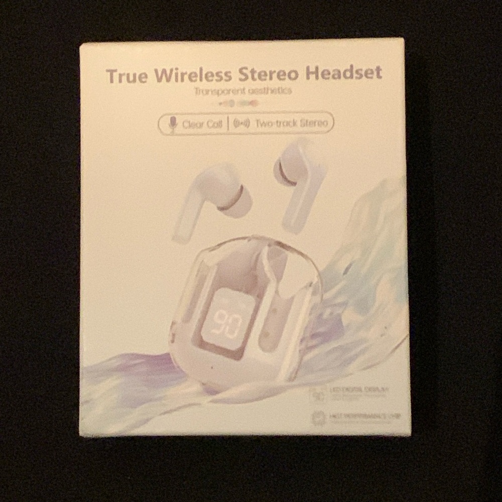 True Wireless Stereo Headset LED earbud headphones NWT